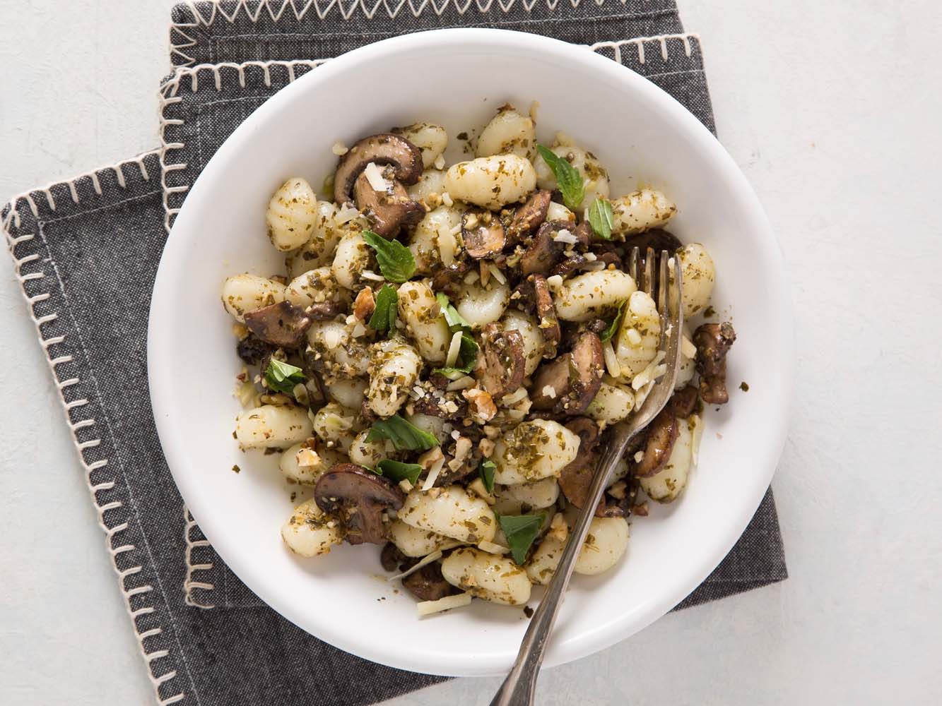 Mushroom gnocchi to pair with FRE alcohol-removed Merlot red wine